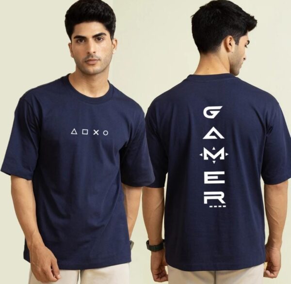 Men Graphic Print Round Neck Pure Cotton Navy Blue T-Shirt
