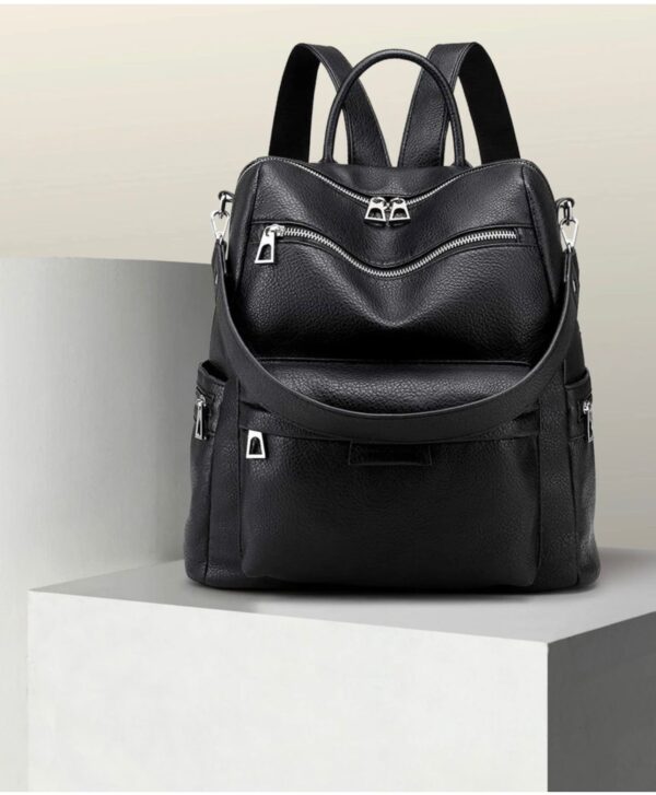 Purse for Women Convertible Travel Vintage PU Leather Shoulder  (Black)