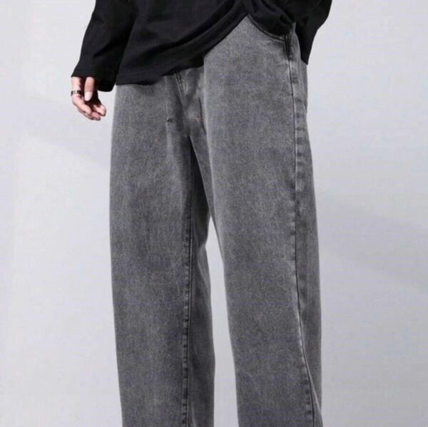 Men Straight Fit Mid Rise Jeans Grey